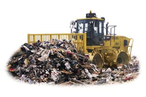 Трактор-уплотнитель для закапывания мусора
